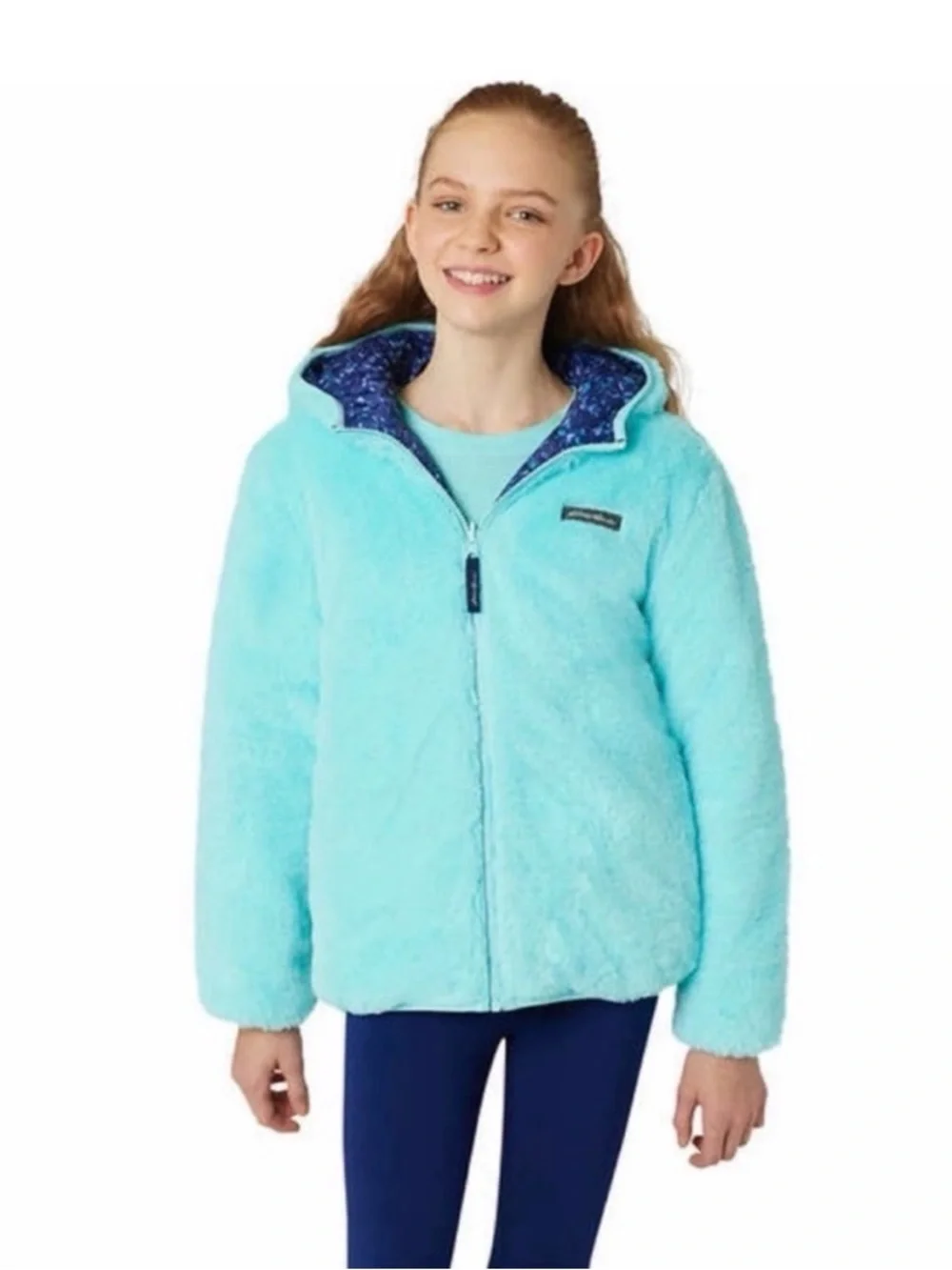 Eddie Bauer Girls Plush Warm Reversible Jacket size Large 14/16